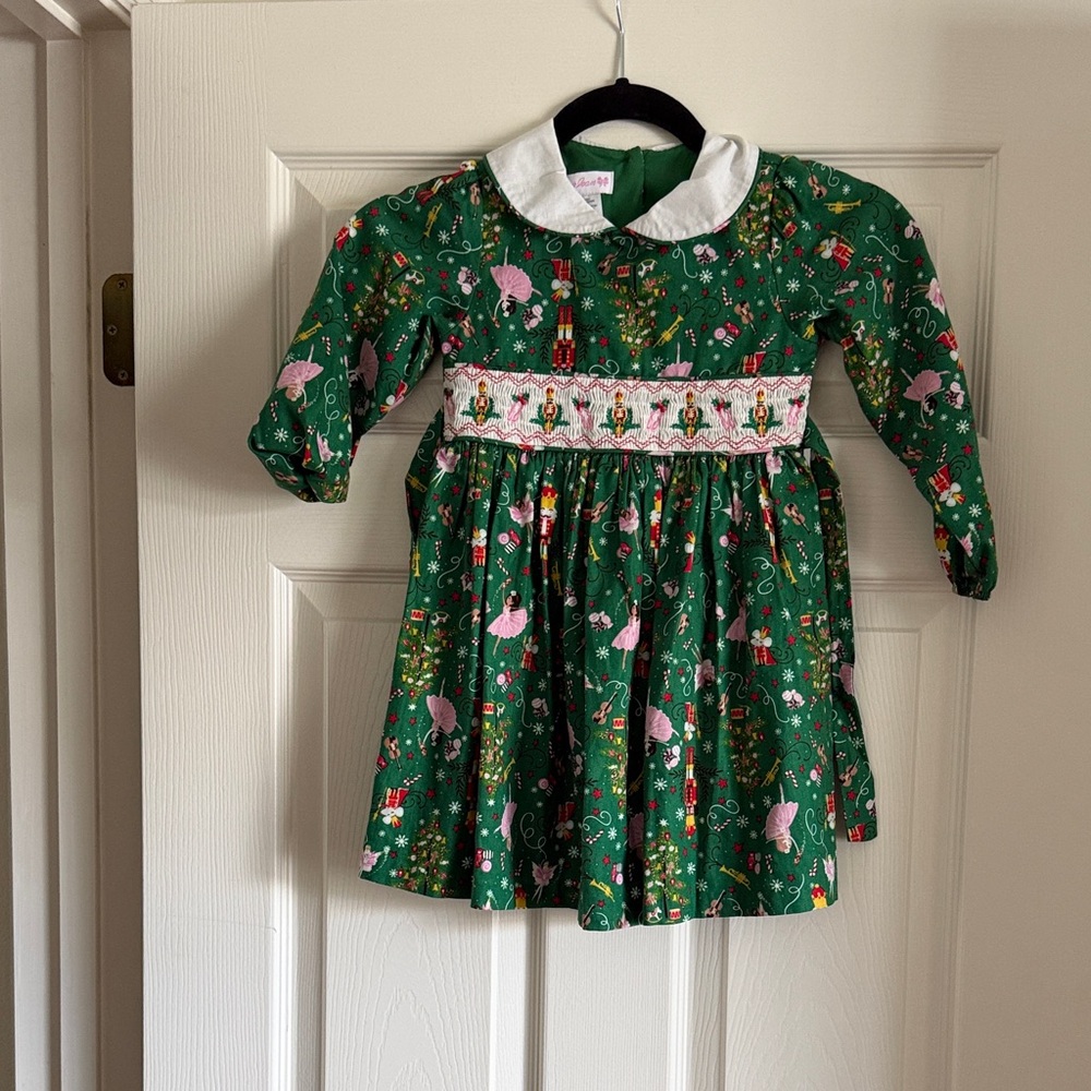 Green Holiday Kids Dress
